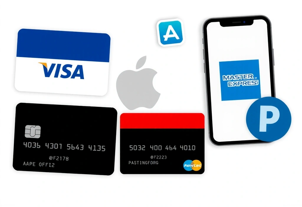 Various credit card and digital payment logos