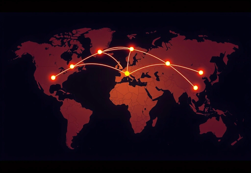 World map with shipping routes highlighted