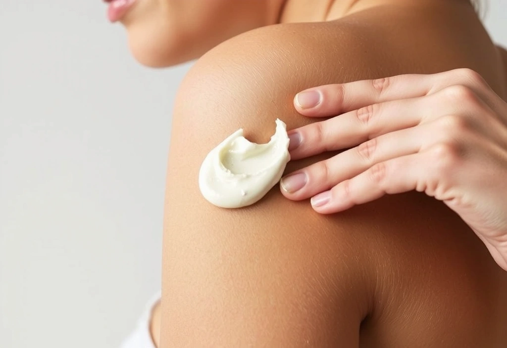 Gentle hand applying a cream to skin, representing skin care products