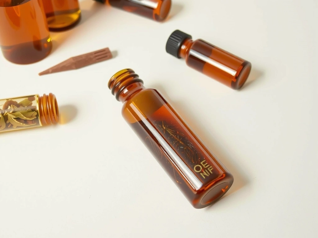 Herbal extracts in glass bottles, representing natural supplements