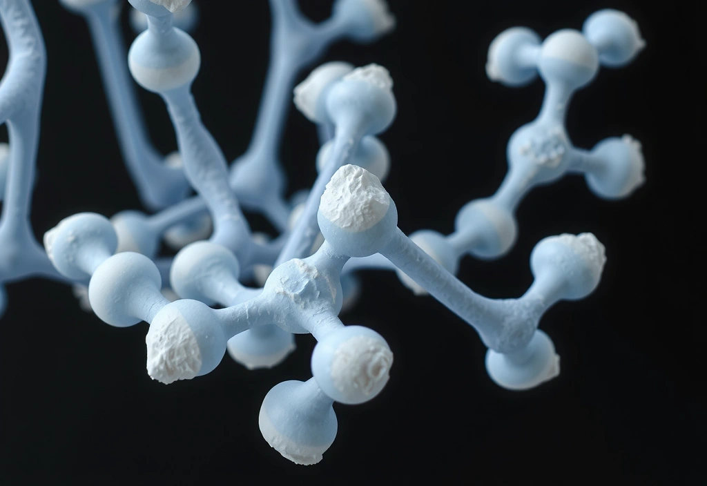 Molecular structure of collagen intertwined with botanical elements